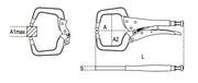 1062AL 275-PLIERS ALUMINI. C-SHAPED JAWS