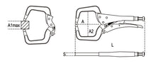 1062AL 275-PLIERS ALUMINI. C-SHAPED JAWS