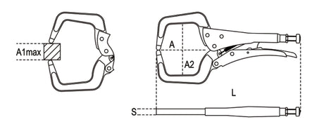 1062GM 290-PLIERS FLOATING C-SHAPED JAWS