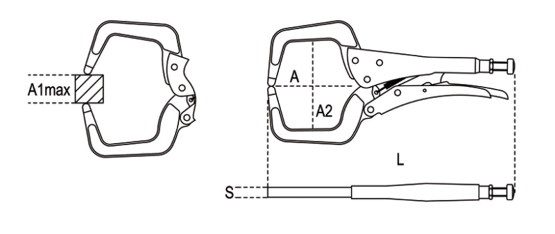 1062GM 170-PLIERS FLOATING C-SHAPED JAWS