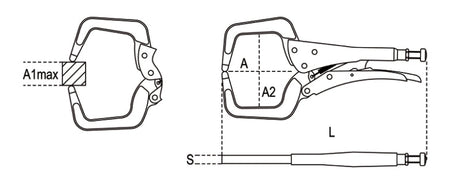 1062GM 170-PLIERS FLOATING C-SHAPED JAWS