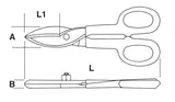 1112 250-TIN SNIPS STRAIGHT WIDE BLADES