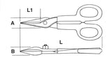 1114 250-TIN SNIPS STRAIGHT NARROW BLADE