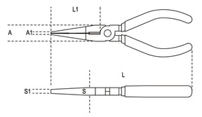 1162BM 200-EXTRA LONG FLAT NOSE PLIERS
