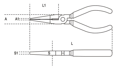 1162GBM 160-EXTRA-LONG FLAT NOSE PLIERS
