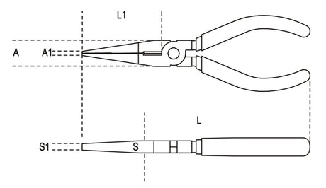 1166BM 160-EXTRA LONG NEEDLE NOSE PLIERS