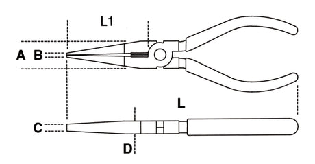 1166G 200-EXTRA-LONG NEEDLE NOSE PLIERS