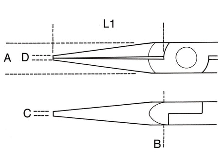 1177BM/Z-HALF-ROUND LONG NOSE PLIERS