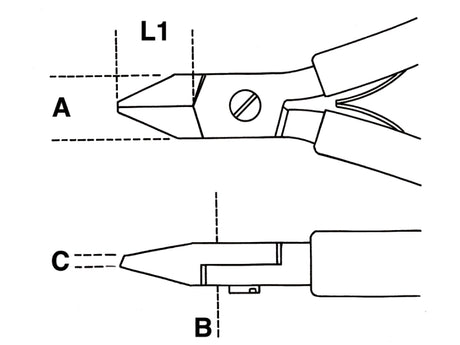 1182BM-DIAG. SEMI-FLUSH CUTTING NIPPERS