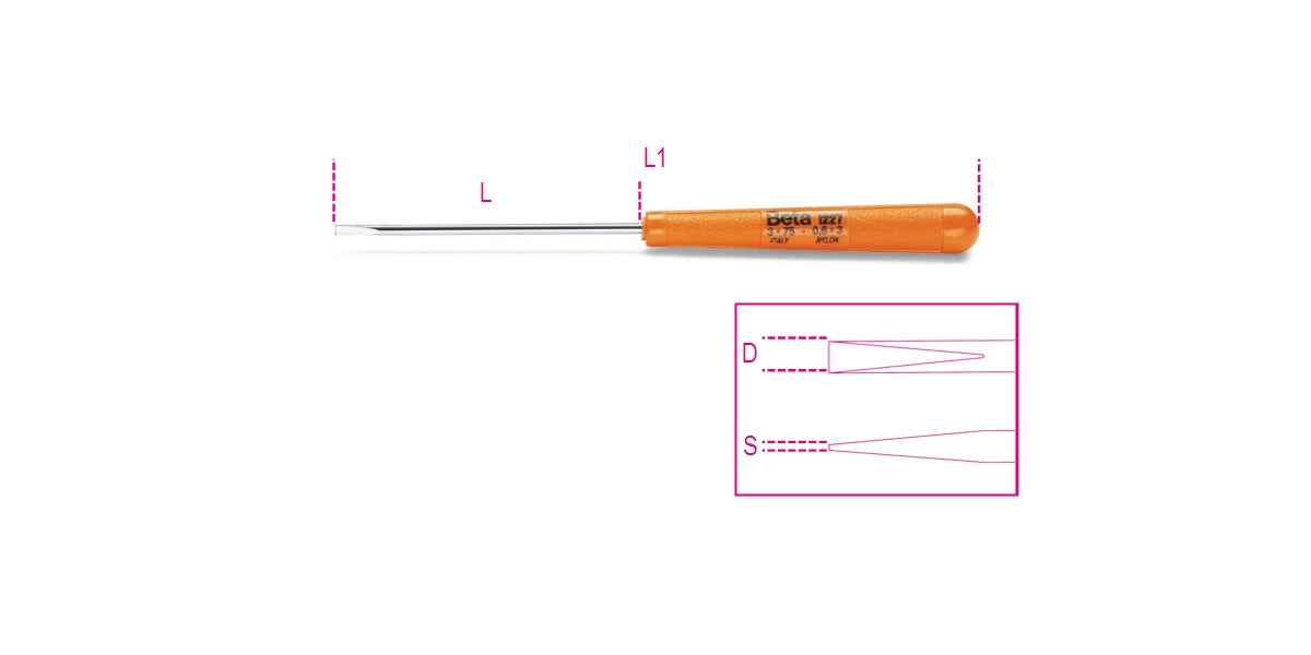 1227 2,5X60-SCREWDRIVERS SLOTTED HEAD