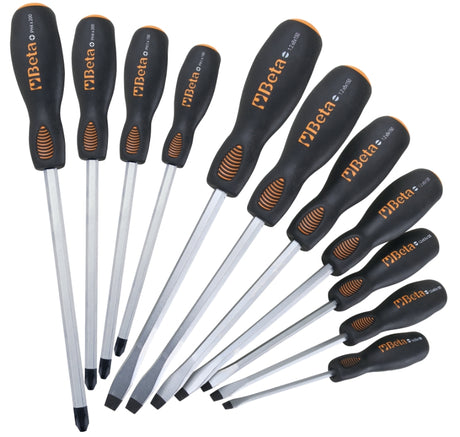 1243/S11-SET 11 SCREWDRIVERS STEEL HEADS