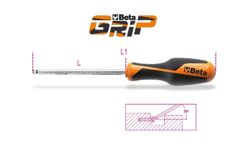1266BP 2-BALL HEAD HEX DRIVERS + HANDLES