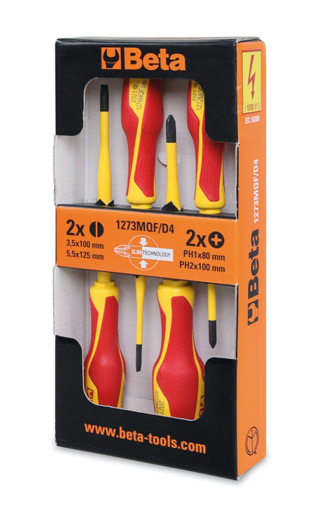 1273MQF/D4-​SET OF 4 SLIM SCREWDRIVERS