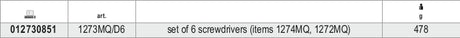 1273MQ/D6-6 SCREWDRIVERS HANGING PACK