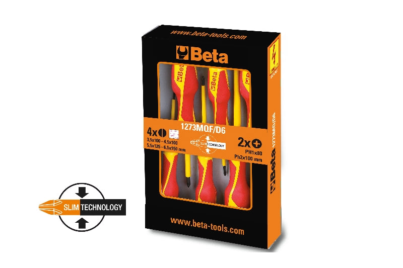 1273MQ/F-D6-SET OF 6 SLIM SCREWDRIVERS