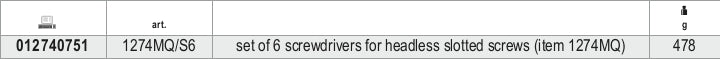 1274MQF 4 - 5X100-​SCREWDRIVERS HEADLESS
