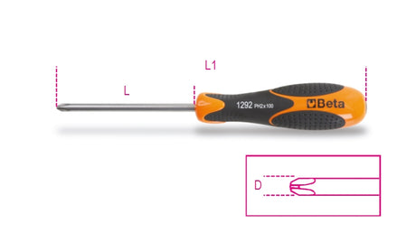 1292INOX 3X60-SCREWDRIVERS CROSS HEAD