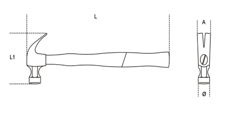 1375-CLAW HAMMER WOODEN SHAFT