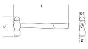 1377 340-BALL PEIN HAMMERS WOODEN SHAFTS