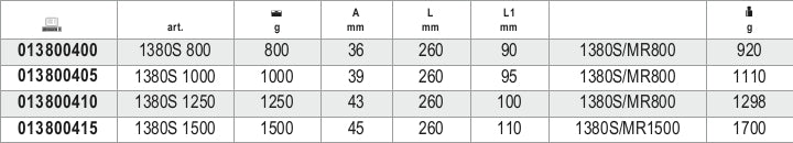 1380S/MR 800-SPARE SHAFTS FOR 1380S 800