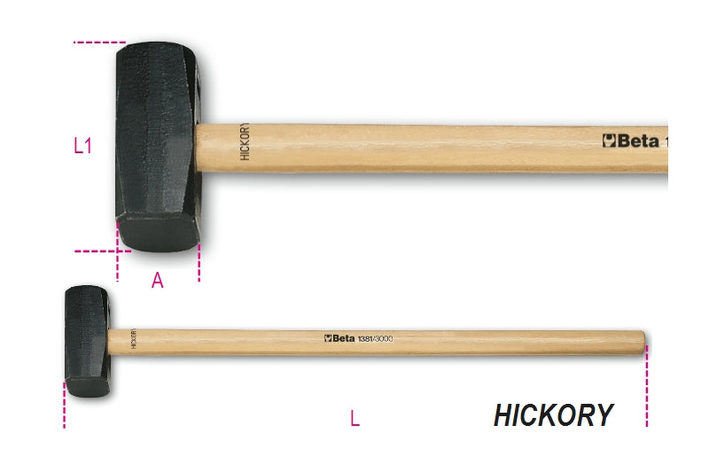 1381 3000-SLEDGE HAMMERS HICKORY SHAFTS