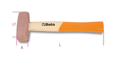 1385 1500-COPPER HEAD HAMMERS WOODEN
