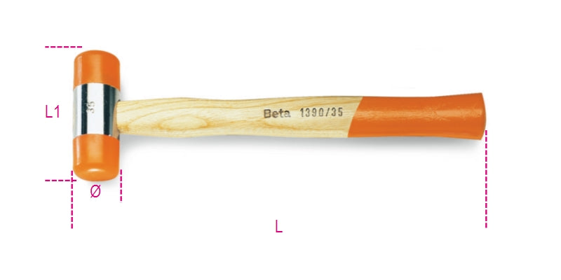 1390 22-SOFT FACE HAMMERS WOODEN