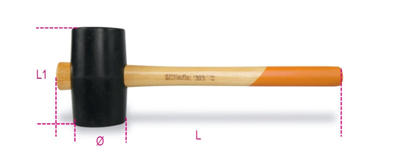 1393 50-HARD RUBBER HEAD HAMMERS