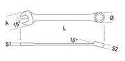 142HS 10-REVERSIBLE RATCHETING COMB. WR.