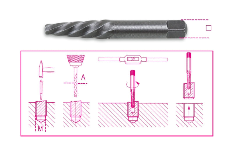 1430/1-TAPERED EXTRACTORS FOR SCREWS