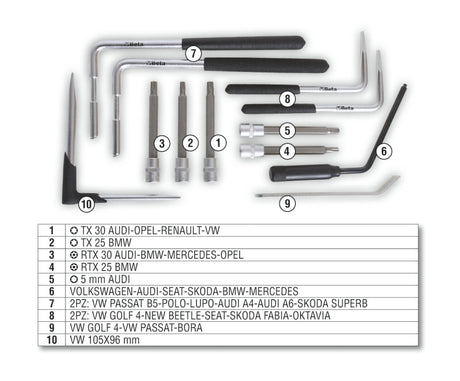 1437/C12-12 TOOLS FOR REMOVING AIR BAG