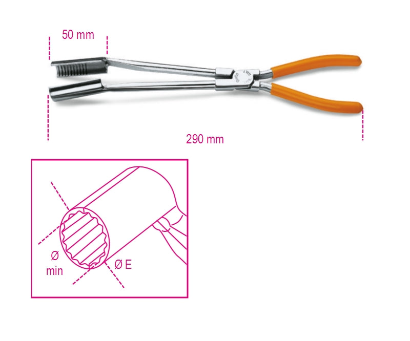 1474L-SPARK-PLUG PLIERS LONG NOSE 15°