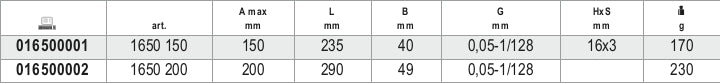 1650 200-WORKSHOP VERNIER