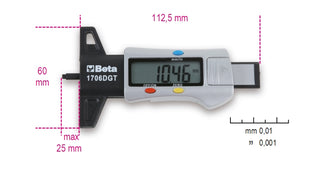1706DGT-DIGITAL DEPTH GAUGE TYRE THREADS