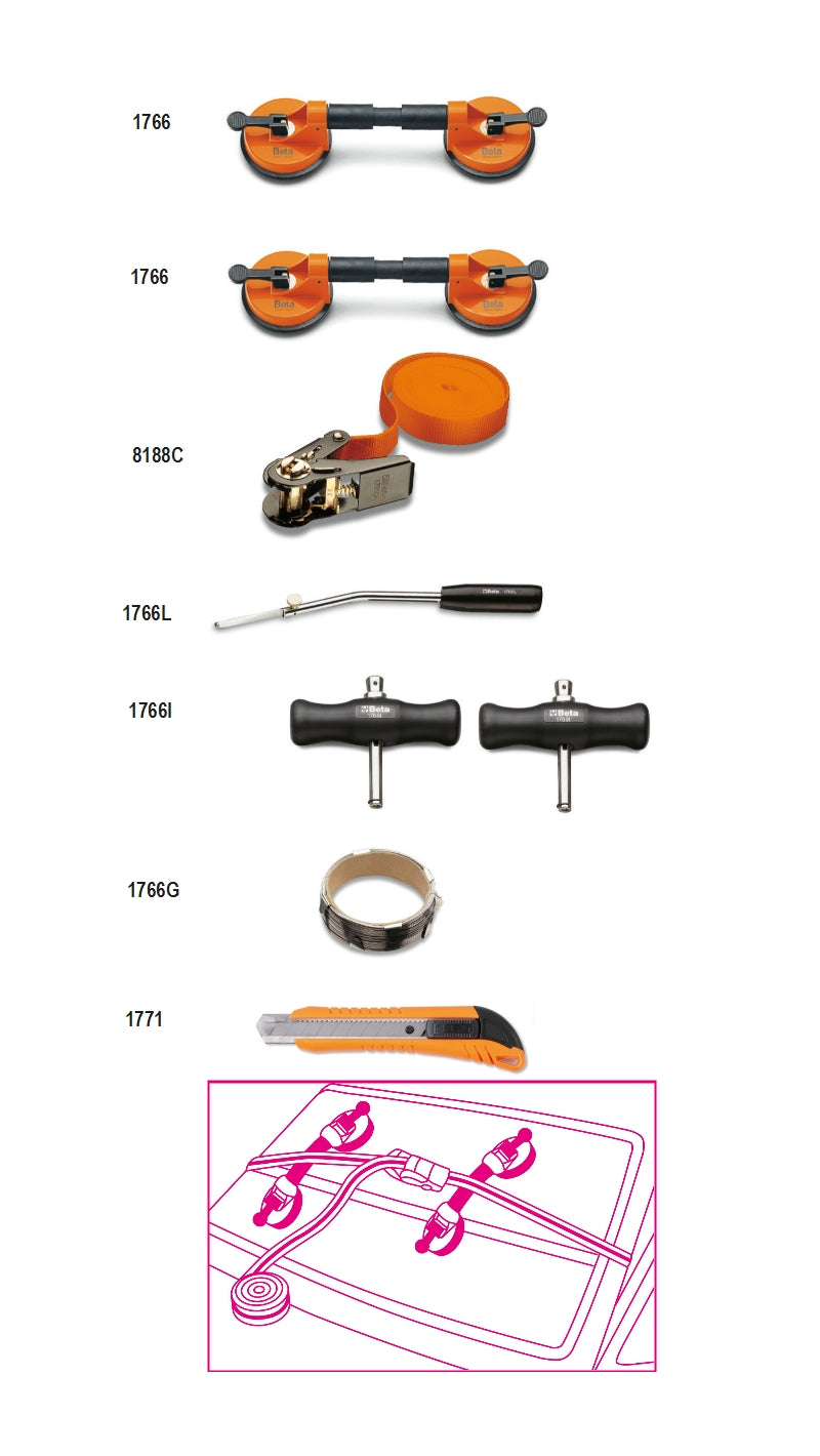 1766/8-8 TOOLS FOR CAR GLASS WINDOWS