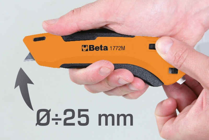 1772M-SAFETY UTILITY KNIFE, RETRAC.BLADE