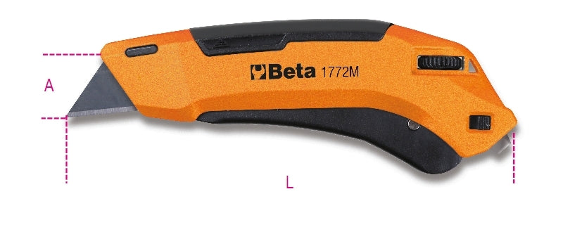 1772M-SAFETY UTILITY KNIFE, RETRAC.BLADE
