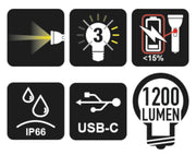 1833 L/USB-HIGH-BRIGHTNESS LED TORCH
