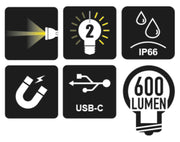 1837F/USB-RECHAR.MAGNET.ARTICULATED LAMP