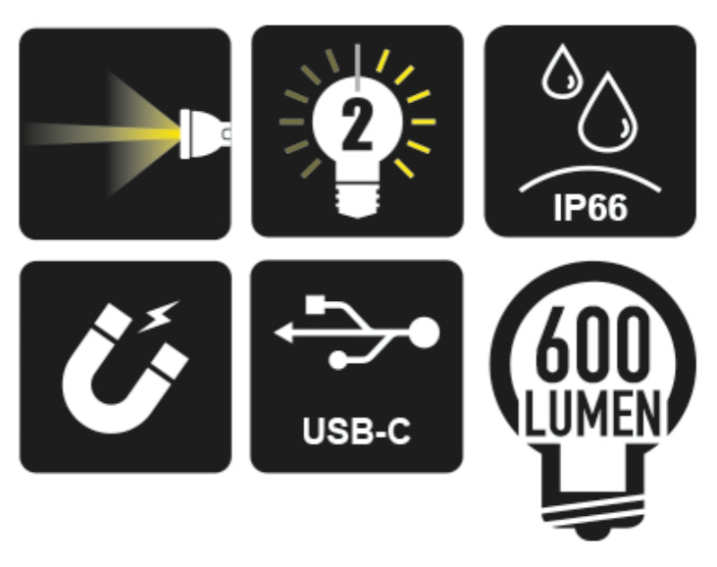 1837F/USB-RECHAR.MAGNET.ARTICULATED LAMP