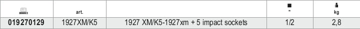 1927XM/K5-IMPACT WR. + 5 IMPACT SOCKETS