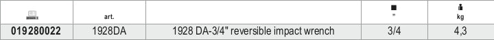 1928DA-3/4 REVERSIBLE IMPACT WRENCH