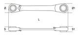 192 16-19-RATCHETING FLAT BI-HEX RING WR