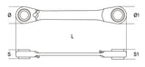 192 16-19-RATCHETING FLAT BI-HEX RING WR