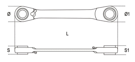 192 8-13-RATCHETING FLAT BI-HEX RING WR.