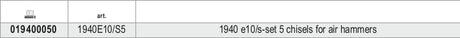 1940E10/S5-SET 5 CHISELS F. AIR HAMMERS