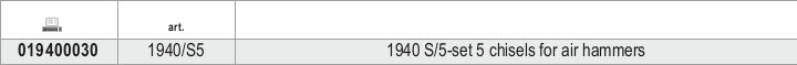 1940/S5-SET 5 CHISELS FOR AIR HAMMERS