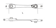194 1/4X5/16-REVE.RATCHETING WR.FOR BITS