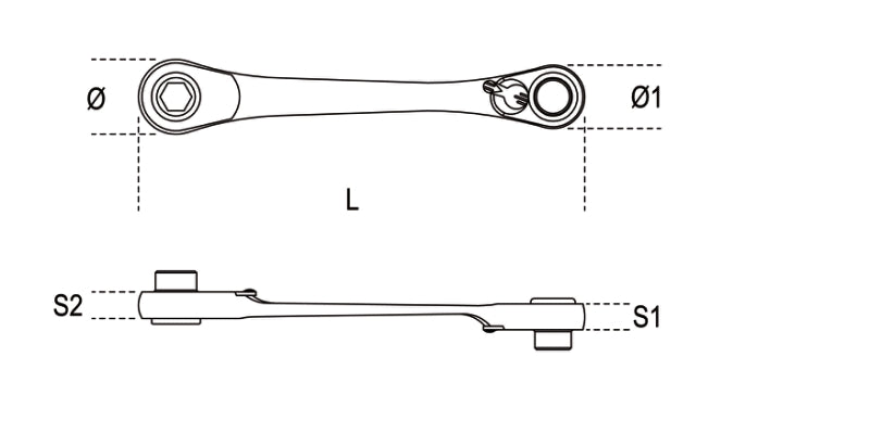 194 1/4X5/16-REVE.RATCHETING WR.FOR BITS