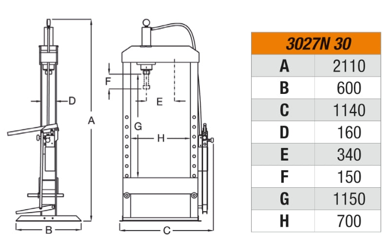 3027N 30-HYDRAULIC PRESSES MOVING PISTON